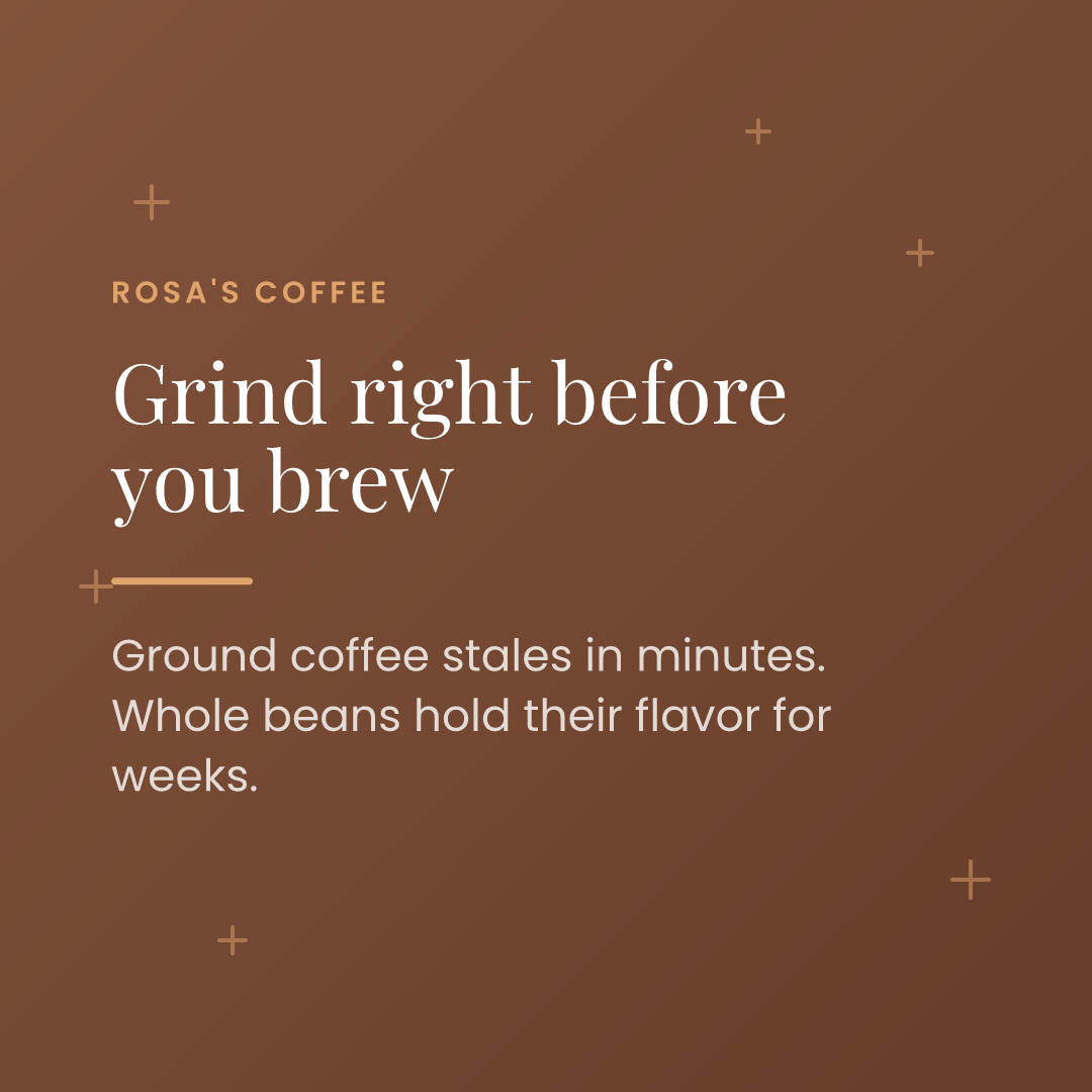 Carousel slide 3 of 4 — an educational coffee tip as a branded slide